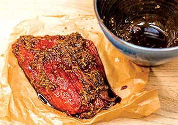 Steak Strips with Borrowby Honey Marinade